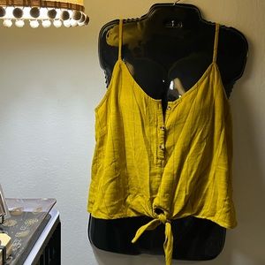 DIZZIRE pin stripe tie front tank top crop sleeveless